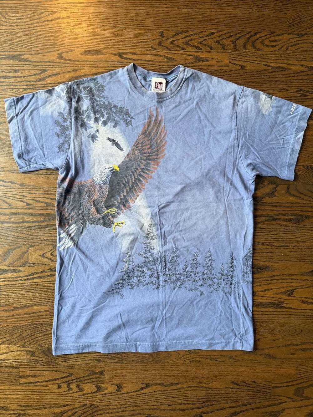 Vintage Bald Eagle All Over Nature Print T-Shirt Size XL